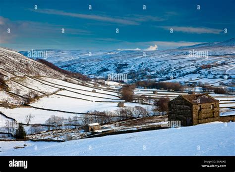 Upper Swaledale In Winter Yorkshire Dales National Park Stock Photo Alamy