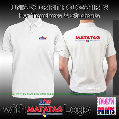 Premium Drifit White Plain Polo Shirt With Deped Matatag Logo