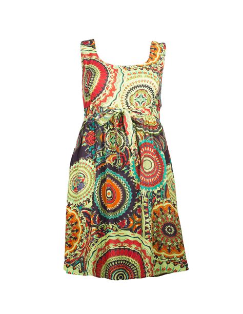 Robe Courte Originale Motifs Rosaces Baba Cool