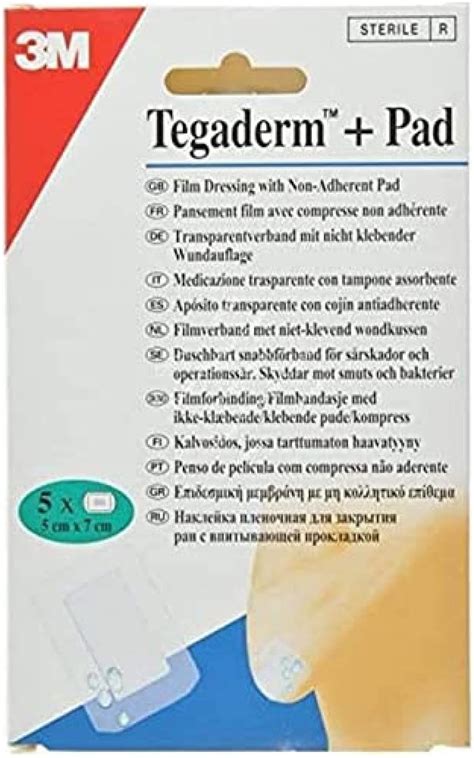 3 M Tegaderm Medicazione Trasparente Sterile Con Pad 5 X 7 Cm Pack Di 5