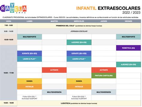 Actividades Extraescolares Ampa Rayuela