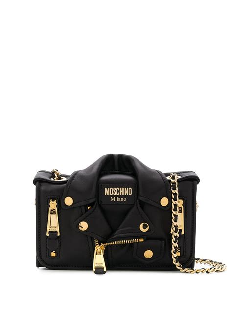 Moschino Biker Crossbody Bag Black Farfetch Au