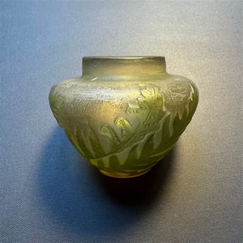 ANCIEN VASE GALLÉ en verre multicouche dégagé à l acide EUR 285 00