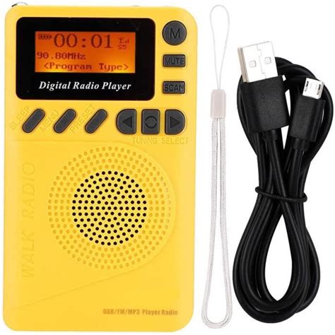 Mini Pocket Digital Dab FM Radio Récepteur Stéréo Radio Numérique