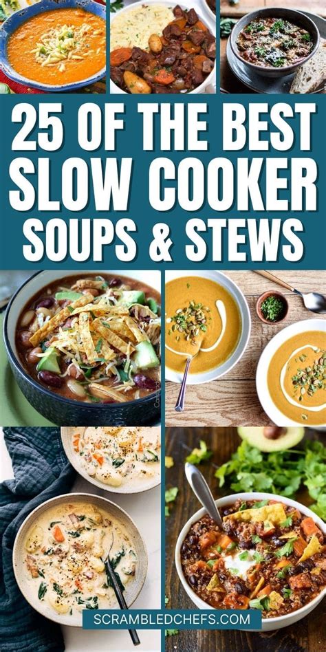 25 Healthy And Comforting Slow Cooker Soups And Stews Recipe Soup Recipes Slow Cooker Slow