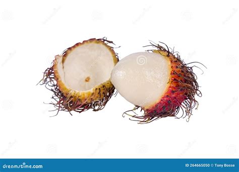 Rambutan Isolated On White Background Tropical Fruit Nephelium