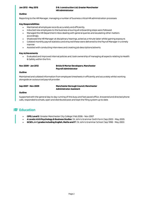 HR Generalist CV Example In Depth Guide Land The Best Jobs