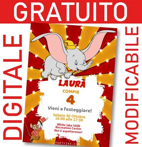 Gratuito Invito Dumbo Modificabile E Personalizzabile Whatsapp