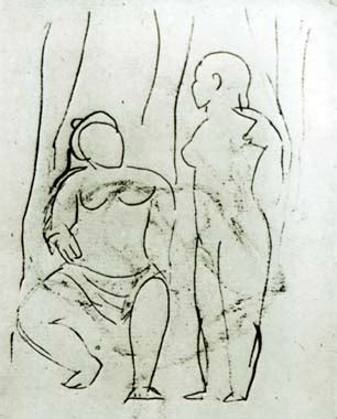 Seated Nude And Standing Nude Pablo Picasso Wikiart Org