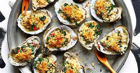 Oysters Au Gratin With Spinach Breadcrumbs Punchfork