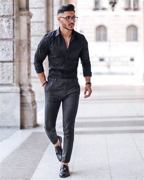 Formal Black Shirt Grey Pants For Men