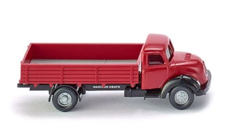 Wiking Camionnette Benne Rouge X Magirus Sirius Wik