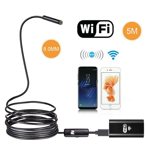 8 MM Lente de Câmera Endoscópio Wifi Android 720 P IOS Detector Carro