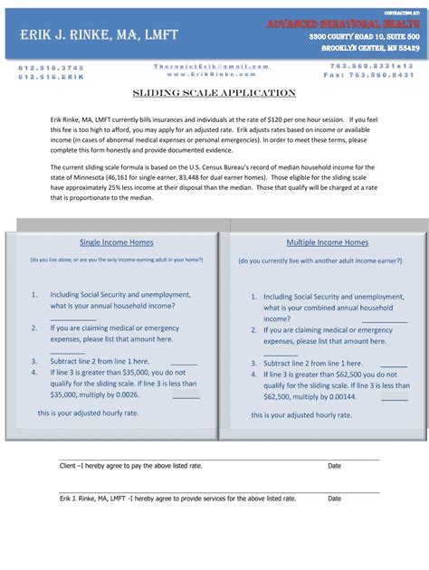 Fillable Online Sliding Scale Application Fax Email Print Pdffiller