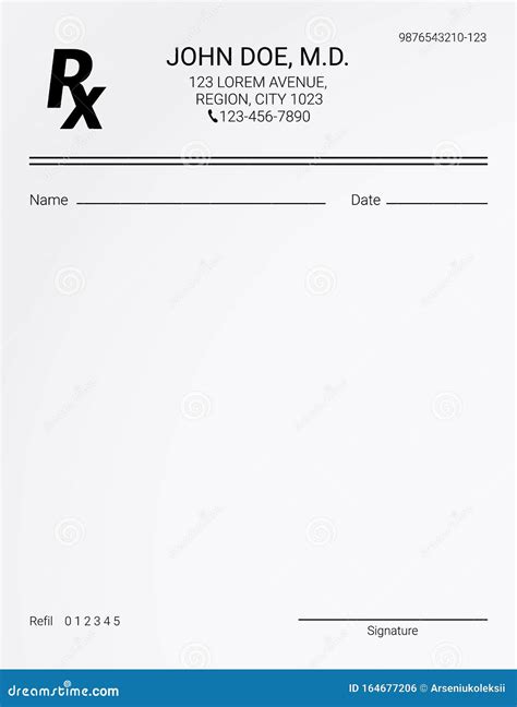 Blank Prescription Form Template