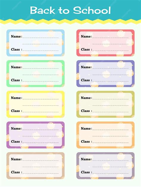 Premium Vector Notebook Labels Vector Template Design School Book