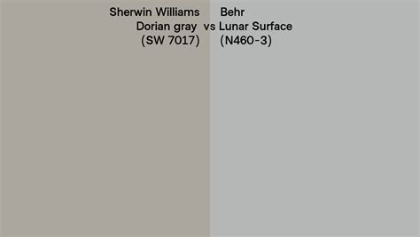 Sherwin Williams Dorian Gray SW 7017 Vs Behr Lunar Surface N460 3