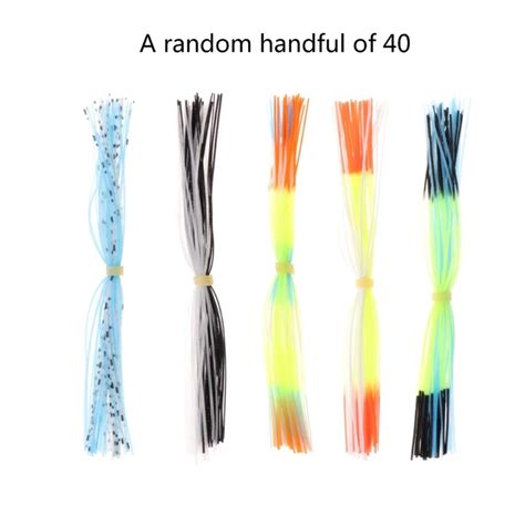 40 Pcs Strands Fishing Skirts Silicone Rubber Jig Squid Lure Spinner