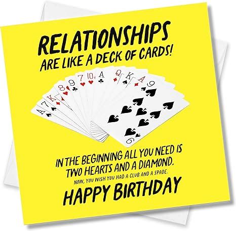 Punkcards Funny Birthday Card Relationships Are Like A Deck Of