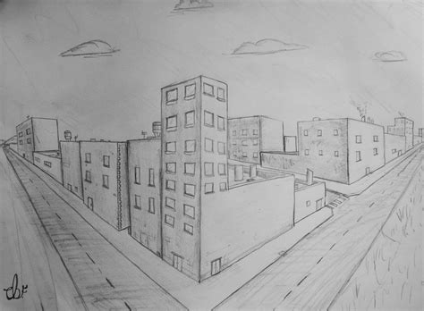 2 Point Perspective City Drawing