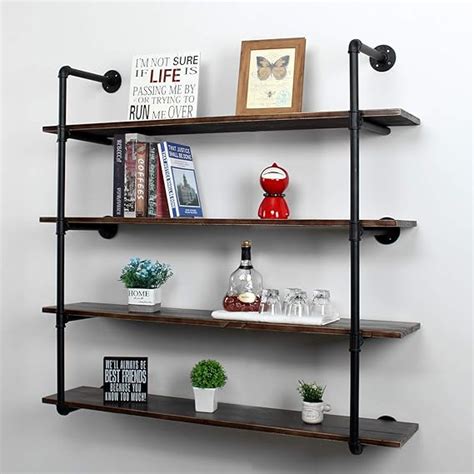 Amazon Mbqq Industrial Retro Pipe Shelf In Tier Wall Mounted