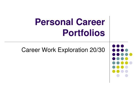 Ppt Personal Career Portfolios Powerpoint Presentation Free Download Id 3724484