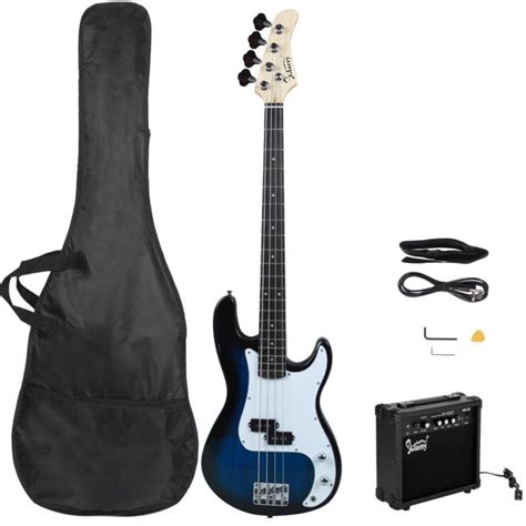 Glarry 4 String Bass Guitar Kit For Beginner With 20w Amplifier Black