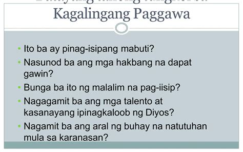 Esp 9 Quarter 3 Ang Kagalingan Sa Paggawapptx