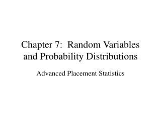 Ppt Chapter Random Variables And Probability Distributions