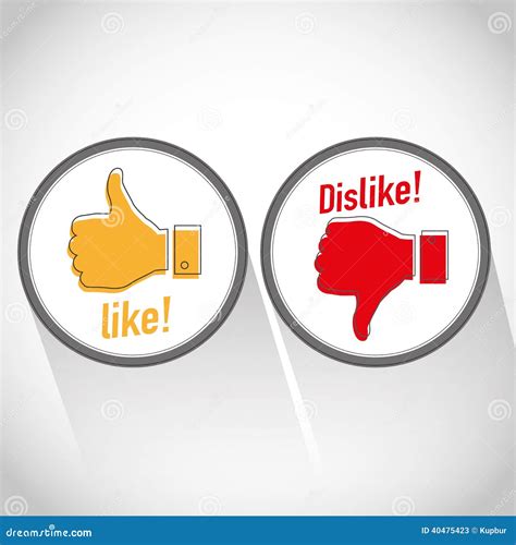 Like And Dislike Symbols Cartoon Vector 61661685