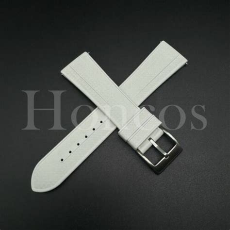 22 Mm Fkm Soft Silicone Rubber Watch Band Strap Quick Release Fits For Timex Wht Ebay