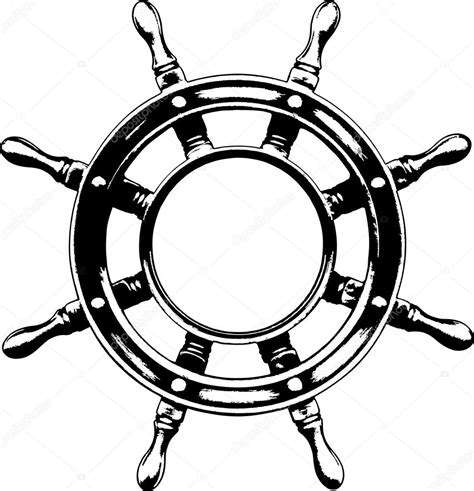 Ship steering wheel (vector) — Stock Vector © icetray #3263899