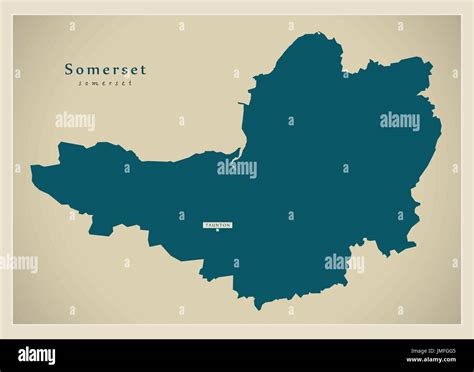 Modern Map - Somerset county England UK illustration Stock Vector Image ...