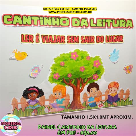 Painel Cantinho Da Leitura Em PDF Professora Cris Ensinando Carinho