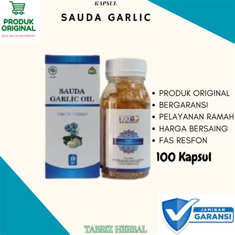 Jual Kapsul Exstrak Garlic Sauda Bawang Putih Zaitun Jinten 100