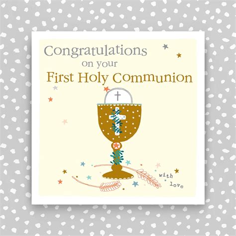 First Holy Communion Card Congratulations On Your Holy Communion Etsy