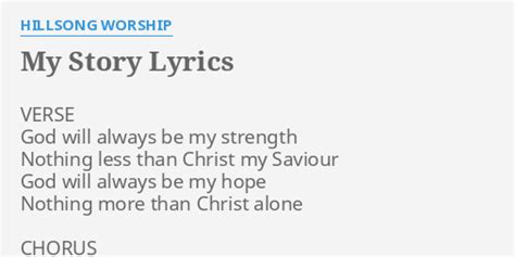 My Story Lyrics By Hillsong Worship Verse God Will Always