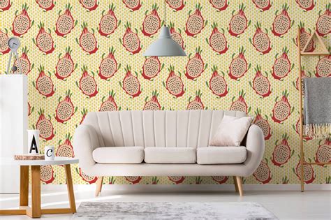 Cute dragon fruit wallpaper - Peel and Stick or Non-Pasted | Save 25%