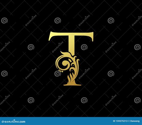 Luxury Gold T Letter Logo Initial Letter T Design Luxury Icon Stock