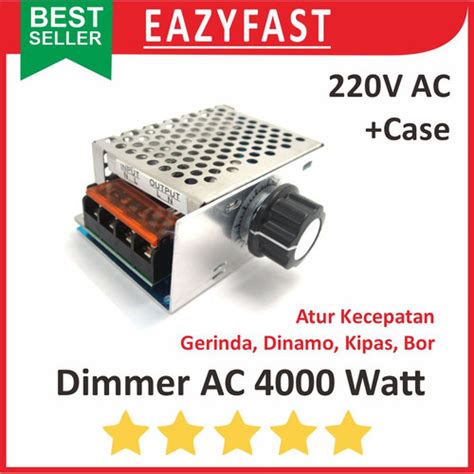 Jual Dimmer 220V AC 4000 W Watt Casing Kecepatan SCR PWM Dimer PLN