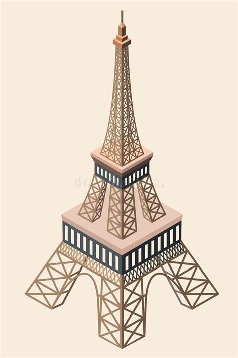 Ícone Isométrico Do Vetor 3d Da Torre Eiffel Ilustração do Vetor