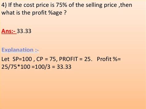 Profit And Loss Aptitude Questions And Answers