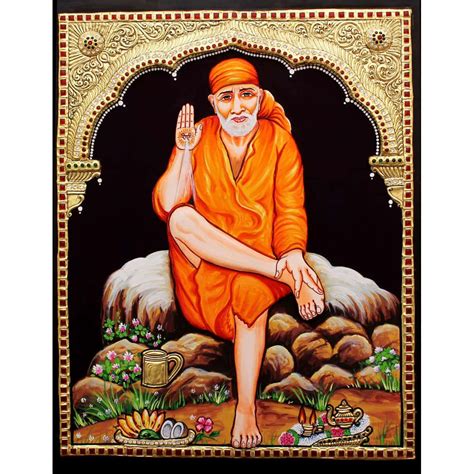 Download Sai Baba Canvas Painting Picture | Wallpapers.com
