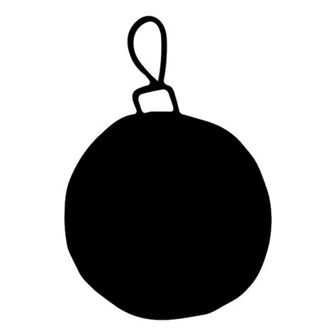 Doodle Bola De Navidad Negra Ilustraci N Vectorial De La Decoraci N Del