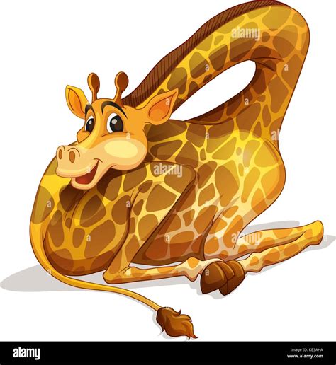 Cute giraffe folding its neck illustration Stock Vector Image & Art - Alamy