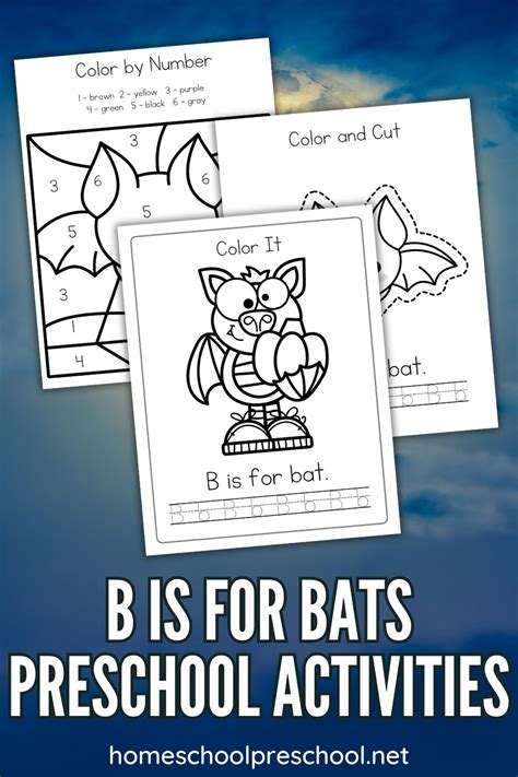 Free B is for Bats Printable for Preschoolers