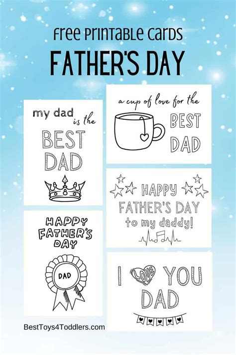 Free Printable Fathers Day Cards Best Toys 4 Toddlers