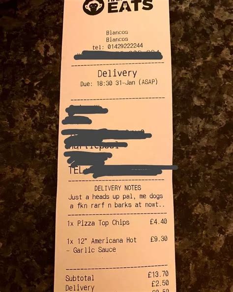 Pizza Order With Hilarious Special Delivery Instructions For Brave