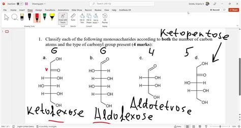 Solved Classify The Following Monosaccharides Based Total Number Of Carbon Atoms Their Carbonyl