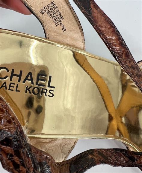 MICHAEL MICHAEL KORS Genuine Snake Skin Strappy Heels Gem